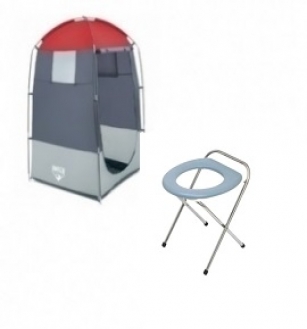 אוהל שירותים עם כסא אסלה לקמפינג