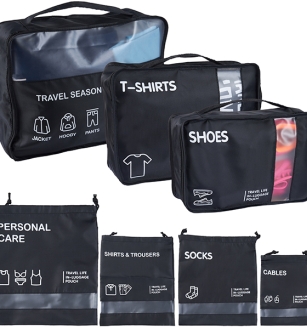 ערכת נסיעות 7 חלקים לארגון אריזה חכמה