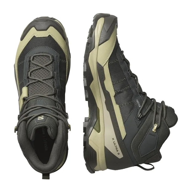 נעלי הרים Salomon X Ultra 5 Mid Gtx גברים-אפור ירוק