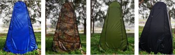 אוהל שירותים עם כסא אסלה לקמפינג מבט מבפנים